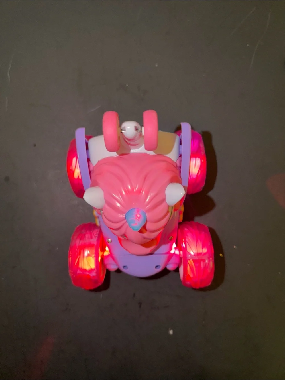Pink Unicorn Pull-Back Toy Car with Rainbow Accents